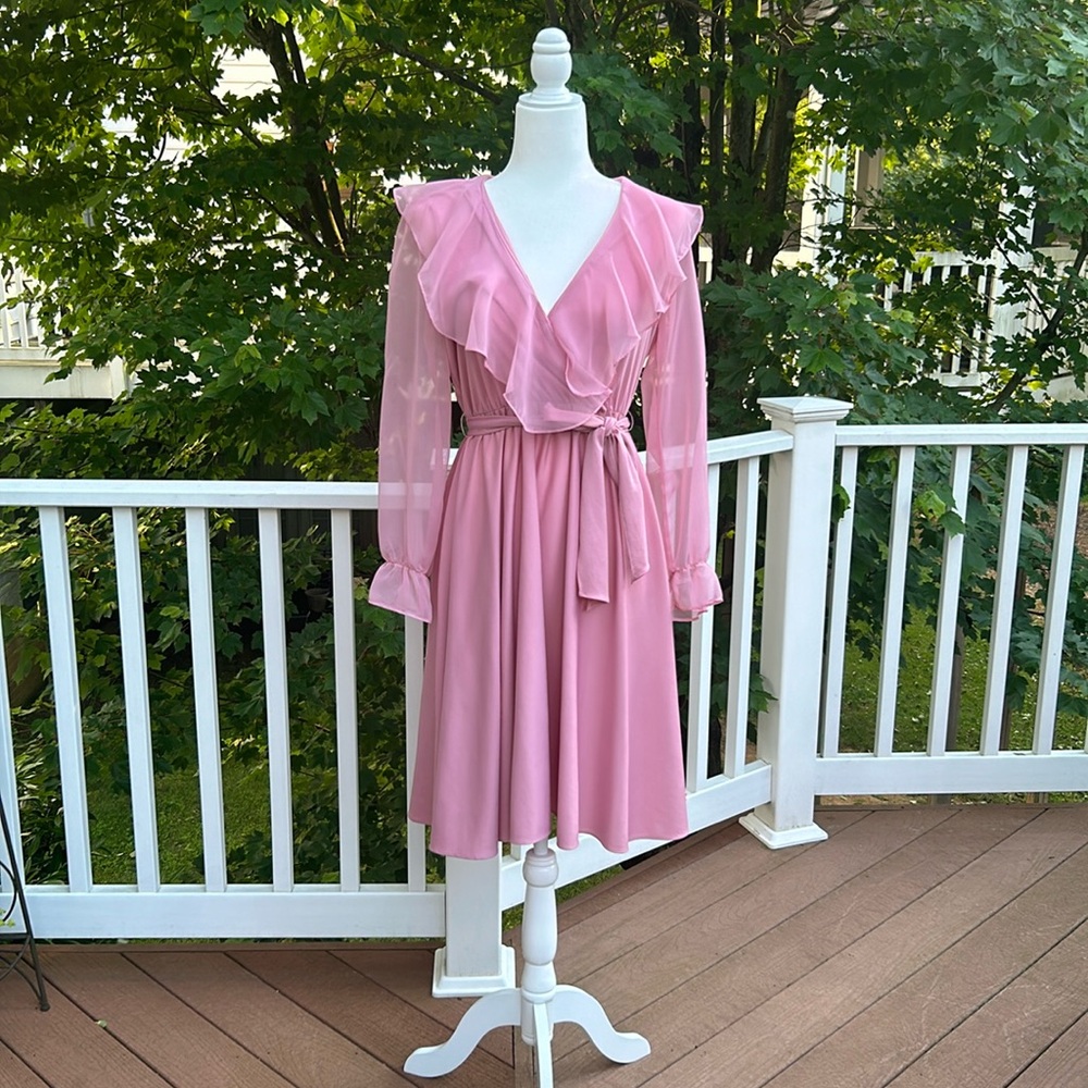 Vintage ‘70s My Jess Petites pink dress size 12